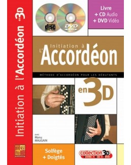 Initiation à l'accordéon en 3D MAUGAIN CD + DVD