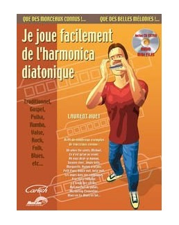 Je joue facilement de l'harmonica diatonique HUET avec CD