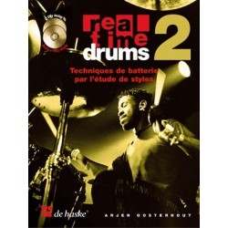 Real time drums "Techniques de batterie par l'étude des styles" vol 2 avec CD