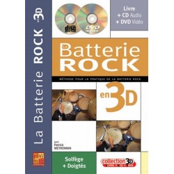 La batterie rock en 3D avec CD et DVD