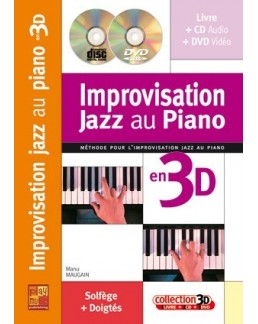 Improvisation jazz au piano en 3D Maugain CD + DVD
