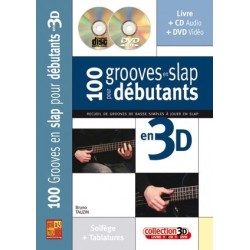 100 grooves en slap pour débutants en 3D Bruno Tauzin CD + DVD